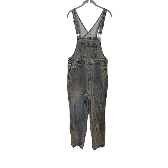 Universal Thread Overalls Women's Jean Denim Black-Gray Distressed Jumpsuit 8/29 - Picture 1 of 7